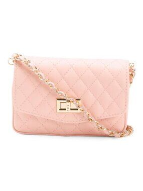 PERSAMAN NEW YORK Made In Italy Leather Quilted Crossbody